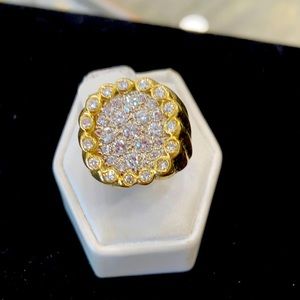 14 karat gold diamond cluster Power Ring